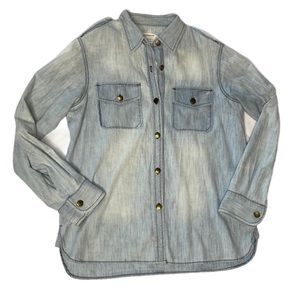 CURRENT/ELLIOTT Perfect Shirt Sunfaded Chambray